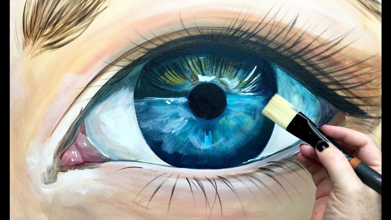 1280x720 Beginner Learn To Paint Realistic Eye In Acrylic - Crying Eyes Painting