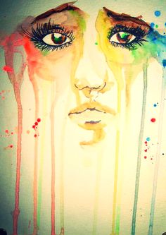 236x333 Watercolor Painting Of Sad Girl Crying. Painting Of Girl - Crying Eyes Painting