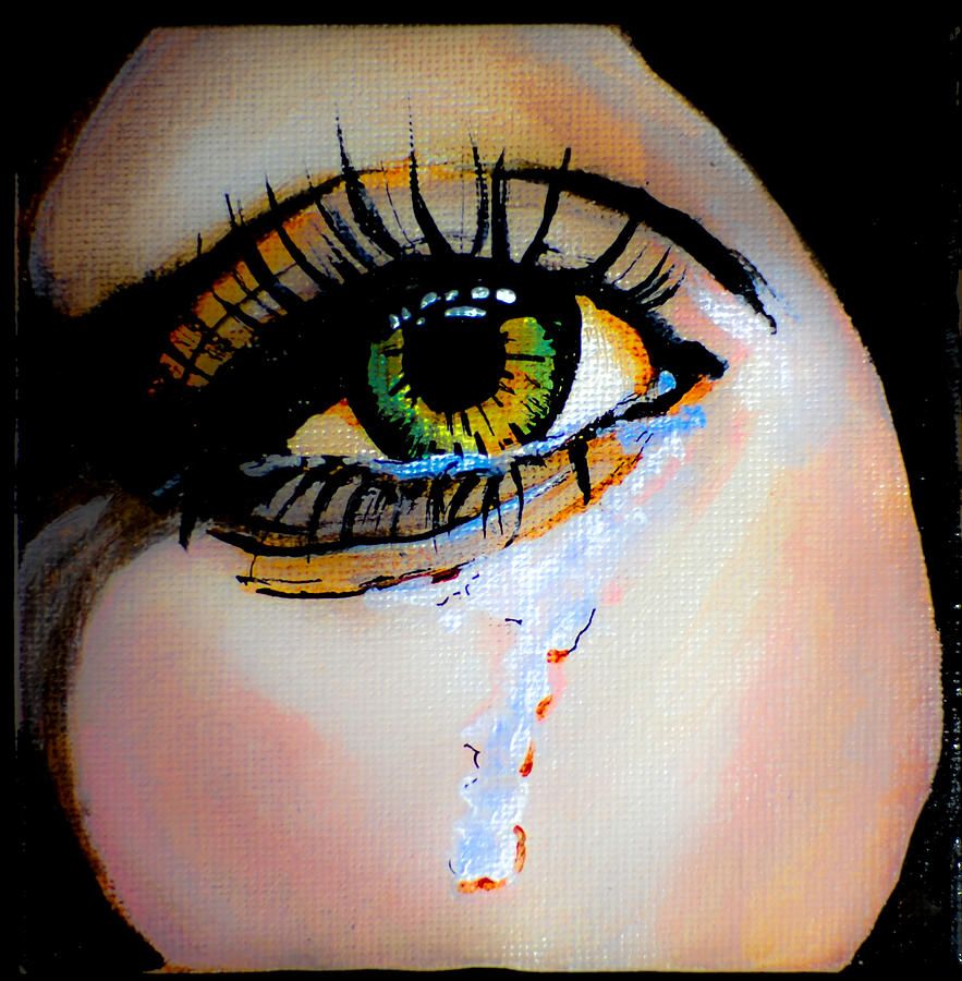 883x900 Crying Eye 2 Canvas Print Canvas Art By Chris Leon - Crying Eyes Painting