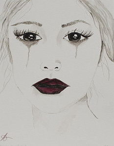 233x300 Sad Girl Paintings - Crying Face Painting