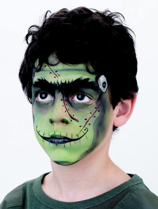 614x810 Boys Frankenstein Face Paint Makeup - Crying Face Painting