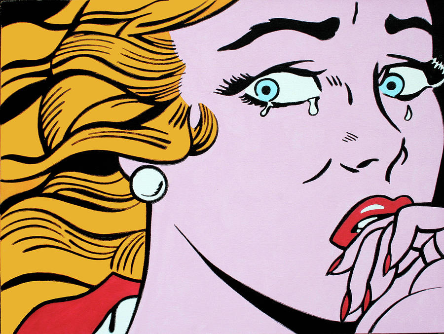 900x677 Crying Girl Painting By Luis Ludzska - Crying Girl Painting