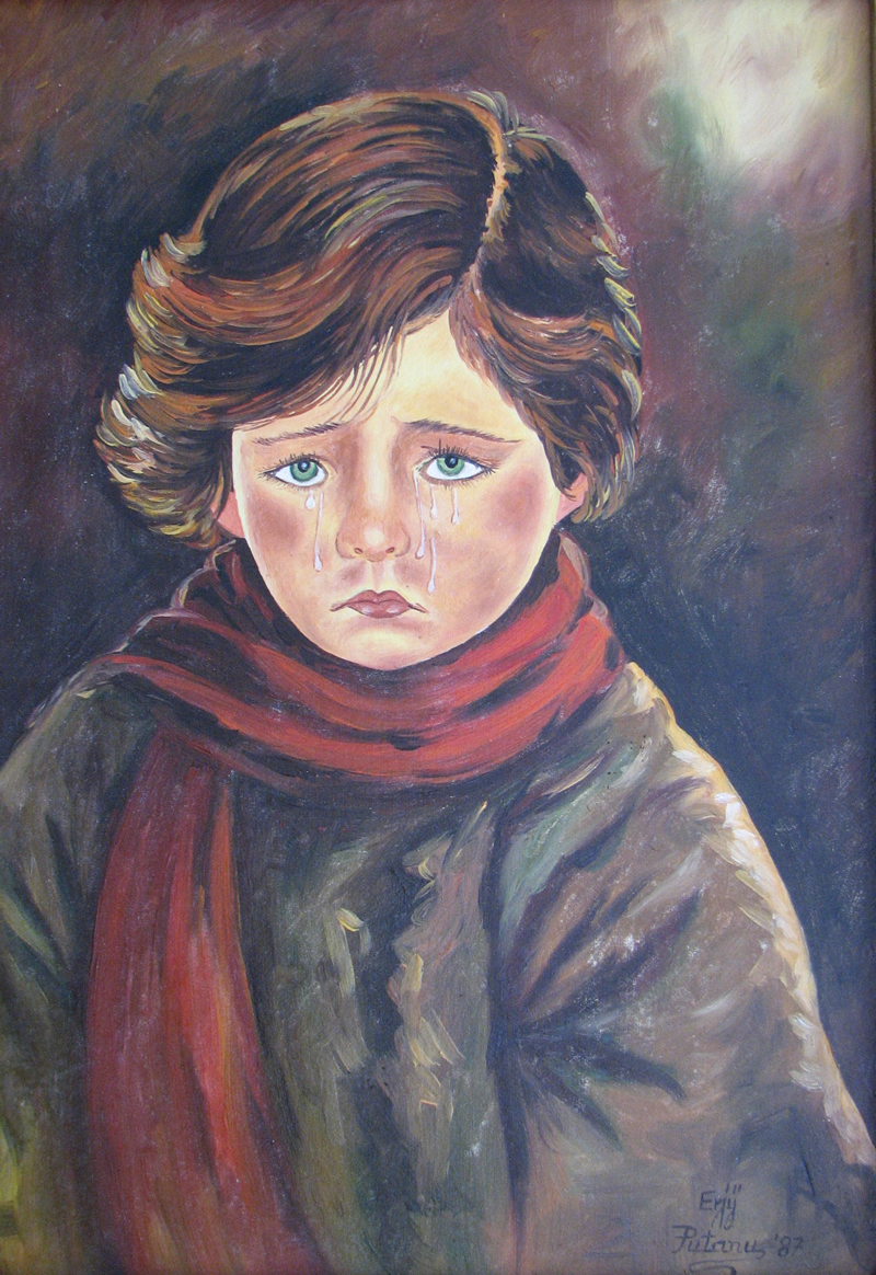 800x1164 Gallery Of Oil Paintings On Canvas Crying Boy - Crying Painting