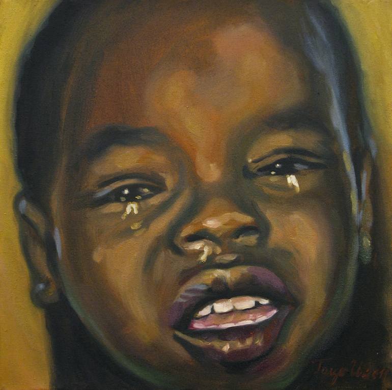 770x766 Saatchi Art Portraits, Crying Painting By Goce Ilievski - Crying Painting