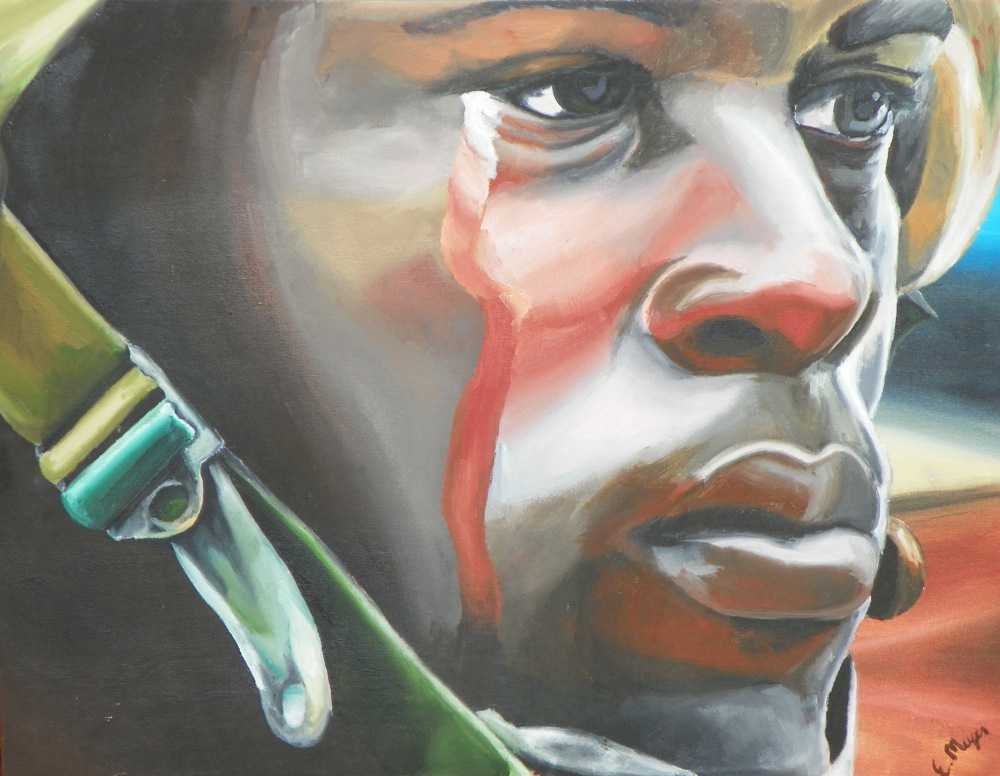 1000x776 Crying Soldier Rjmeyerarts - Crying Painting