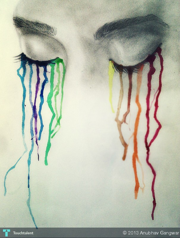 606x800 Crying Colors Touchtalent - Crying Painting