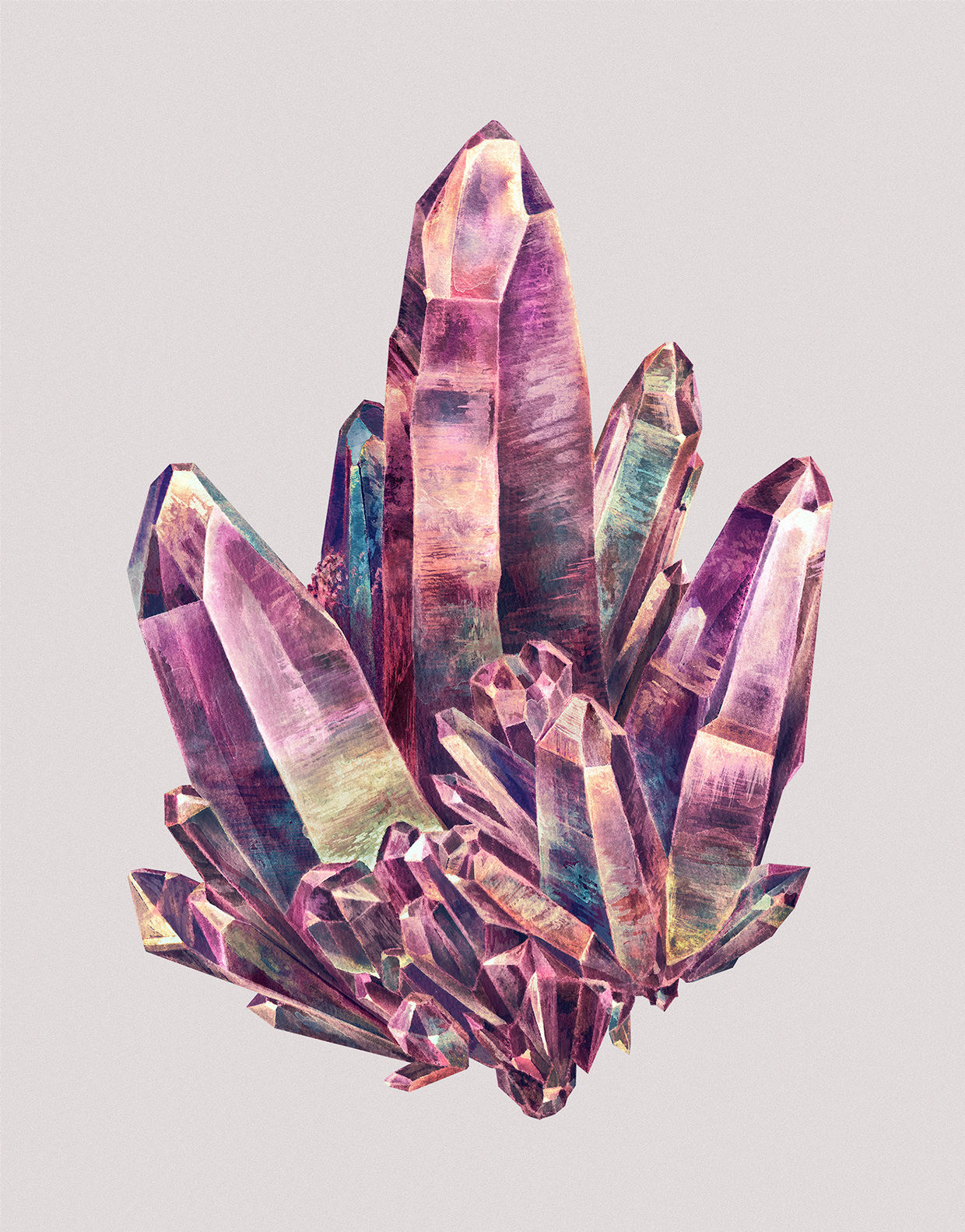 1240x1583 Mineral Admiration Watercolor Paintings Of Crystals By Karina - Crystal Painting