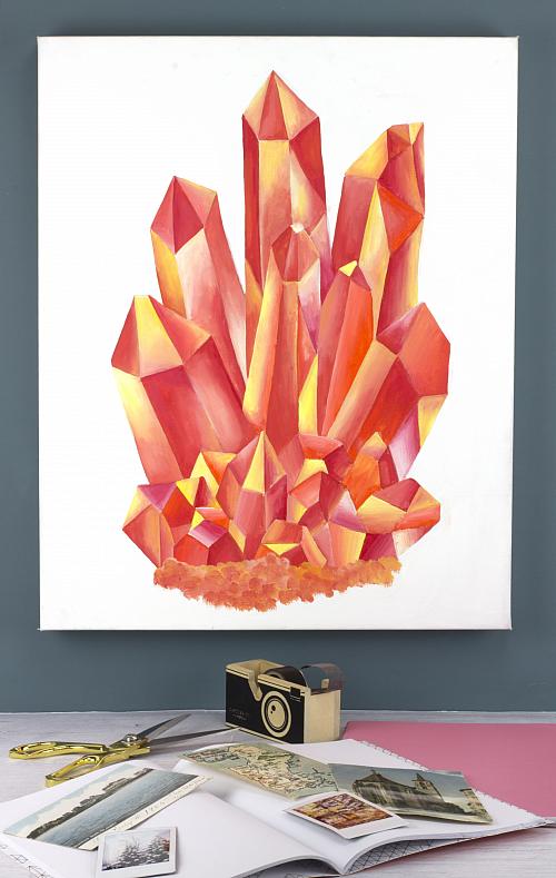 500x789 Orange Fire Crystal Canvas Painting - Crystal Painting