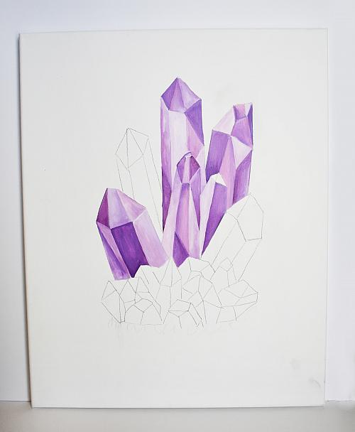 500x608 Premium Tube Acrylic Purple Crystal Painting - Crystal Painting