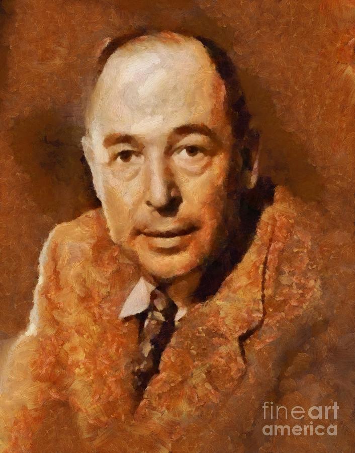 706x900 C. S. Lewis, Literary Legend Painting By Sarah Kirk - Cs Lewis Painting