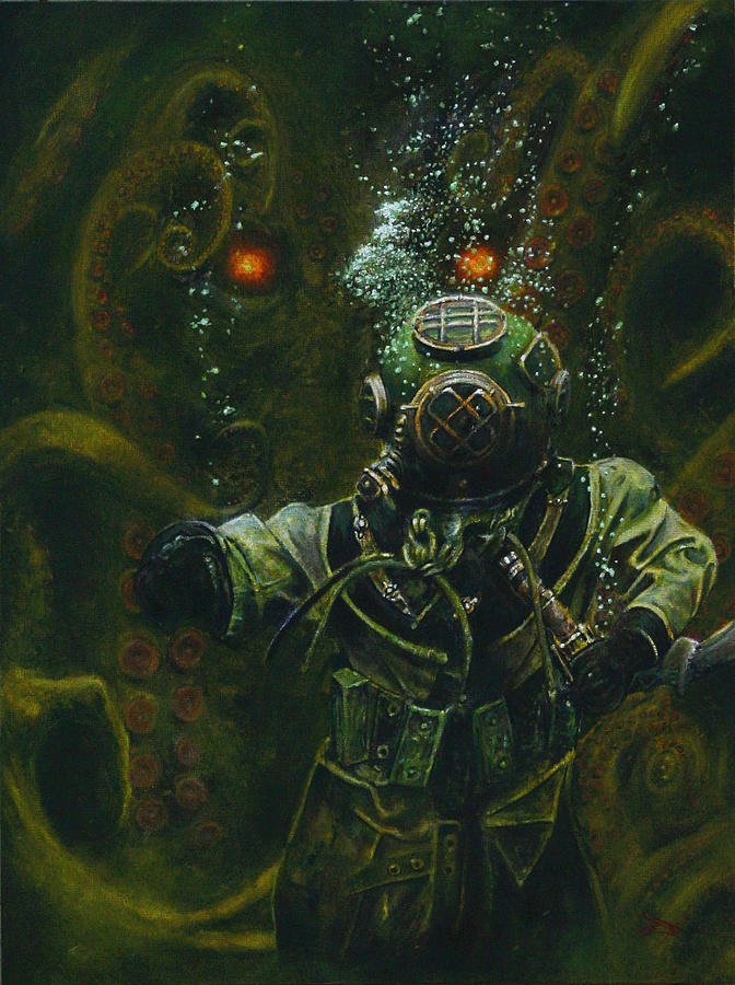 672x900 Cthulhu Rising Painting By Dan Henk - Cthulhu Painting