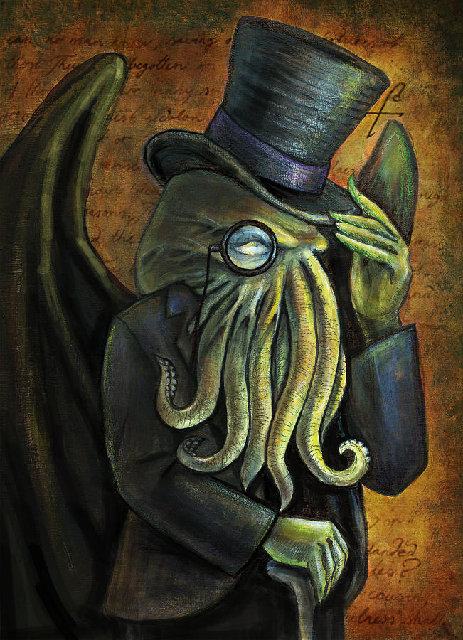 651x900 Dapper Cthulhu Painting By Diana Levin - Cthulhu Painting