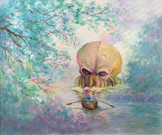570x474 Hp Lovecraft Cthulhu Parody Painting - Cthulhu Painting