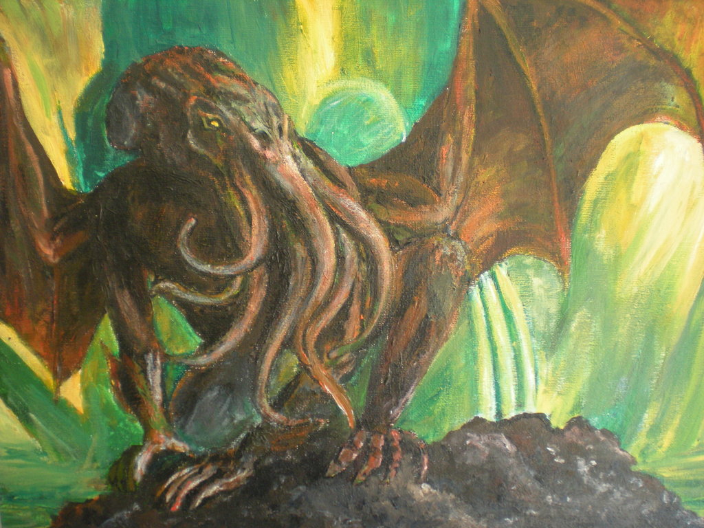 1024x768 The Cthulhu By Riotgirl101 - Cthulhu Painting