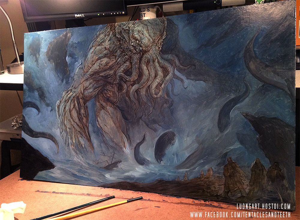 1000x735 Cthulhu Paintings - Cthulhu Painting