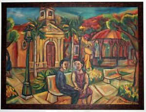 300x229 Mariano Rodriguez Town Square Cuban Painting Ebay - Cuban Painting