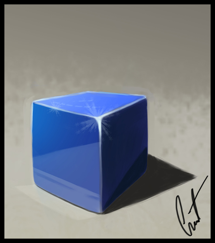 735x830 Painted Metal Cube By Courtzart - Cube Painting