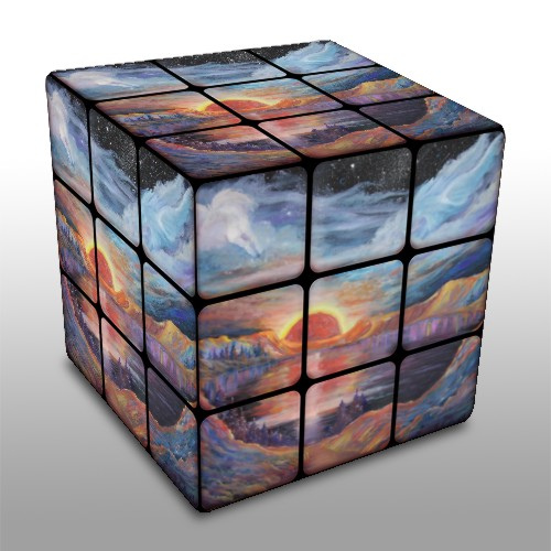 500x500 Painted Rubik's Cube Created From Photo Of My Art - Cube Painting