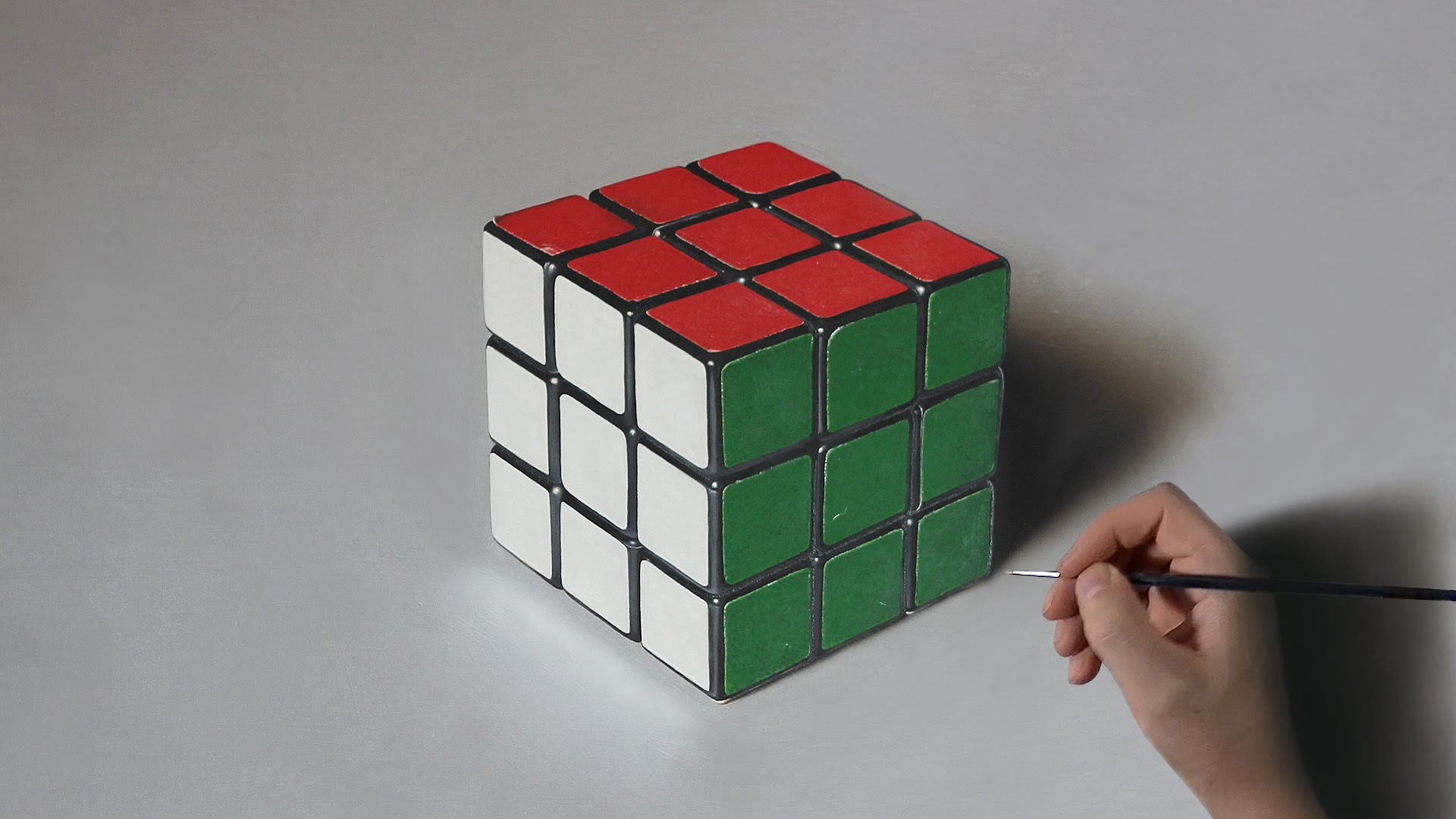 1920x1080 Rubik's Cube Oil Painting On Canvas - Cube Painting