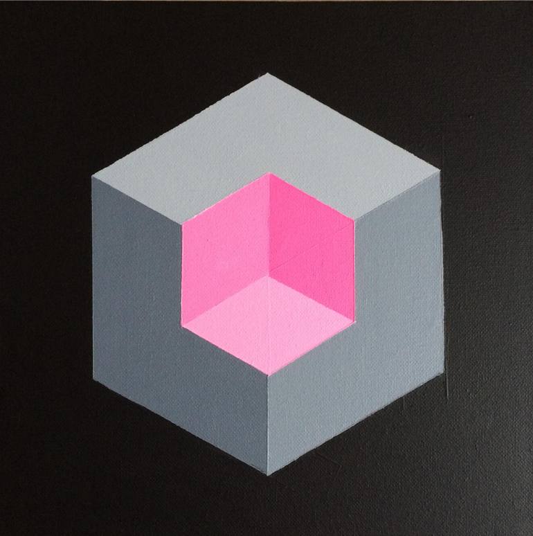 770x774 Saatchi Art Iso Op Art Cube - Cube Painting