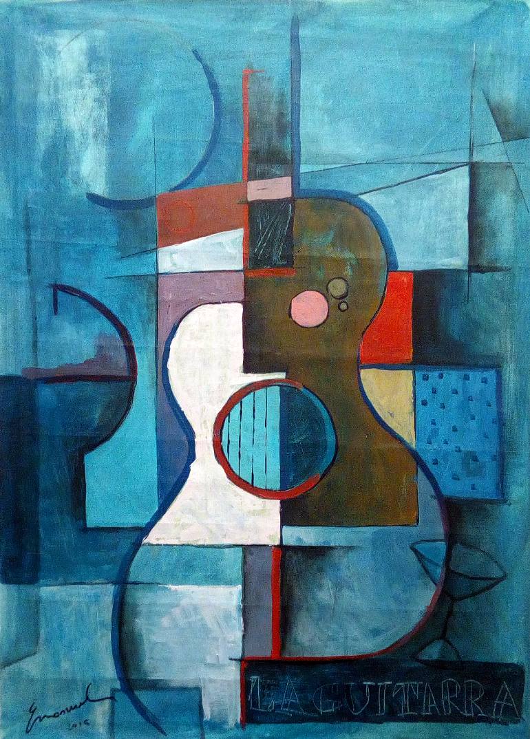 770x1074 Saatchi Art La Guitarra - Cubist Painting