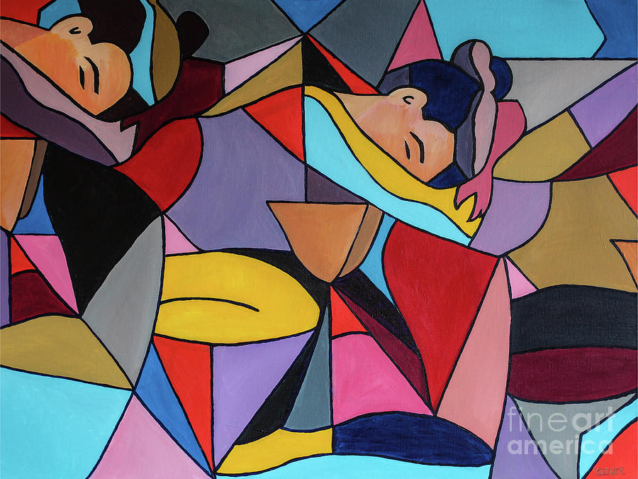 900x675 Cubism I Women Painting By Robert Yaeger - Cubist Painting