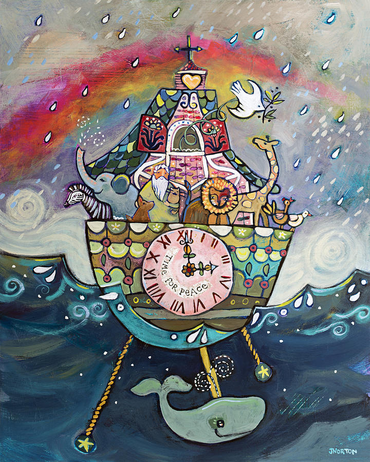 720x900 Noah's Ark Cuckoo Clock Wall Art Painting By Jen Norton - Cuckoo Clock Painting