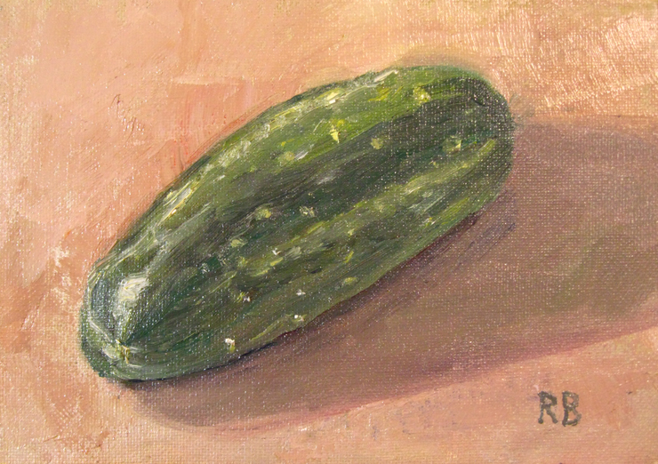 740x522 Robie Benve Art A Cucumber Model - Cucumber Painting