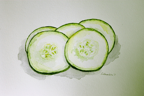 500x333 Trowel And Paintbrush Paint Splatter Amp Mind Over Matter - Cucumber Painting