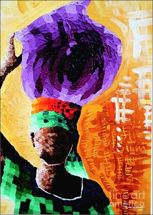500x701 Ronke Aina Scott Cultural Acrylic And Mixed Media Paintings - Cultural Painting