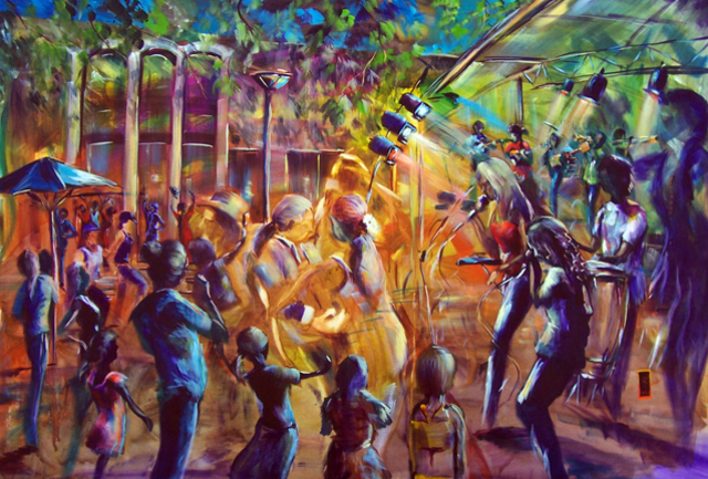 640x433 Bob Gammage Artwork Canberra Multicultural Festival Original - Cultural Painting