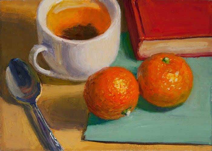 700x500 Wang Fine Art A Cup Of Tea Still Life A Painting A Day - Cup Of Tea Painting