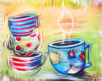 340x270 Combination Paintings Etsy Il - Cup Of Tea Painting