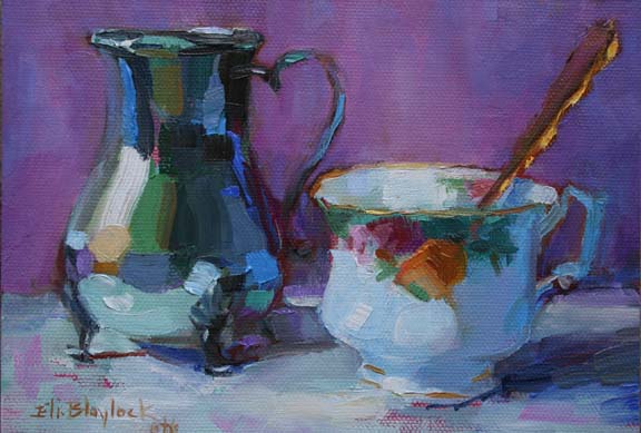 576x389 Daily Paintings By Elizabeth Blaylock, American Impressionist Oil - Cup Of Tea Painting