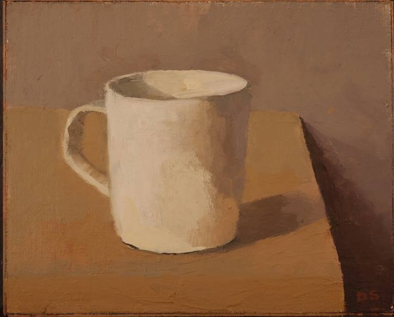 770x620 Saatchi Art Still Life With White Cup Painting By David Stanley - Cup Painting