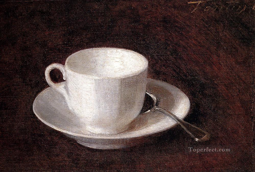 1000x674 White Cup And Saucer Henri Fantin Latour Still Life Painting - Cup Painting