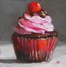 224x225 Cupcake Painting, Acrylics On Canvas By The Domina Dominadesign - Cupcake Painting