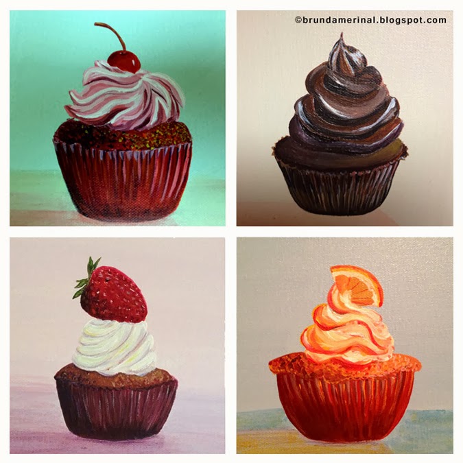 675x675 Merinal Brunda Cupcake Paintings - Cupcake Painting