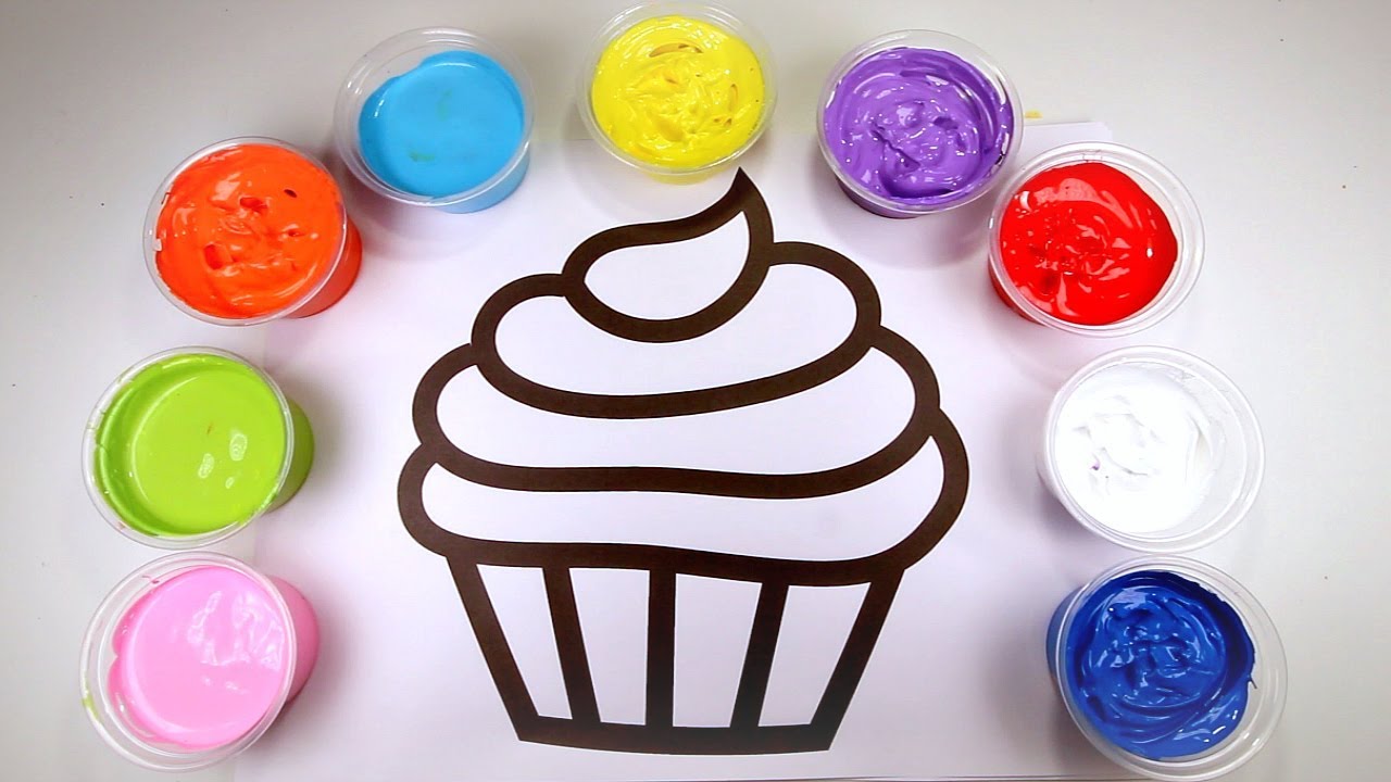 1280x720 Colorful Cupcake Painting For Kids Fun Easy Painting For Children - Cupcake Painting