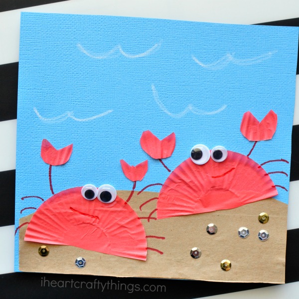 600x600 Cupcake Liner Crab Craft For Kids I Heart Crafty Things - Cupcake Painting For Kids