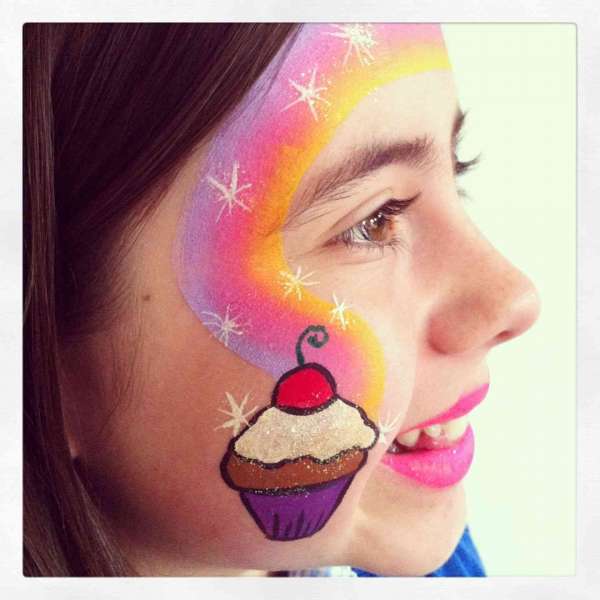 600x600 Easy Painting Ideas For Kids Elegant Cupcake Face Paint Face - Cupcake Painting For Kids