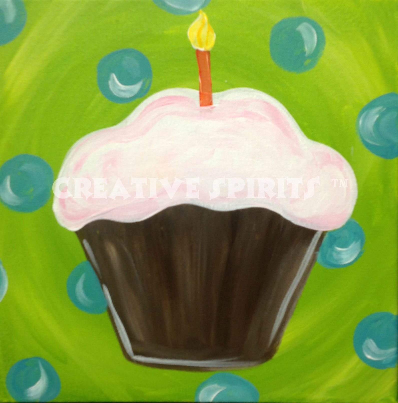 1590x1610 Studio It's A Cupcake Party!! Creative Spirits Okoboji - Cupcake Painting For Kids