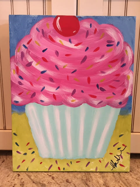 480x640 Cup Cake Painting Cake Recipe - Cupcake Painting For Kids