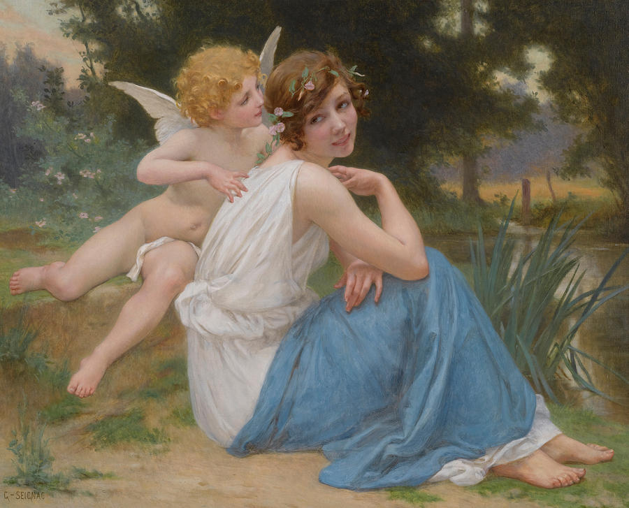 900x727 Cupid And Psyche Painting By Guillaume Seignac - Cupid Painting