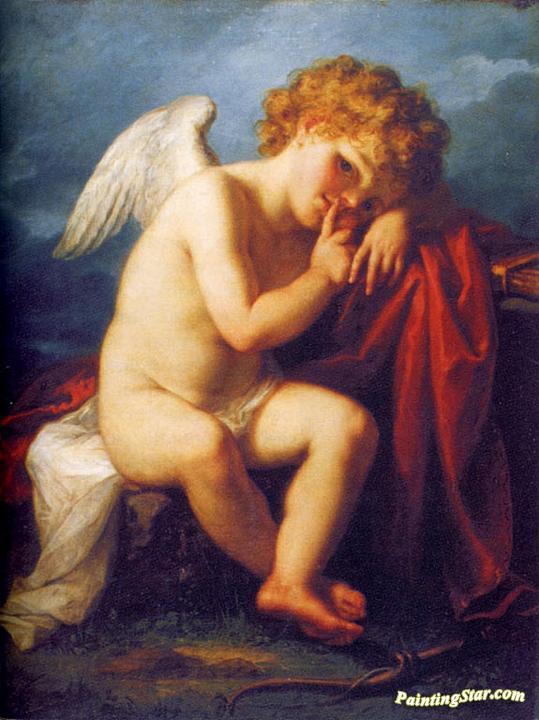539x720 Cupid Artwork By Angelica Kauffmann Oil Painting Amp Art Prints - Cupid Painting