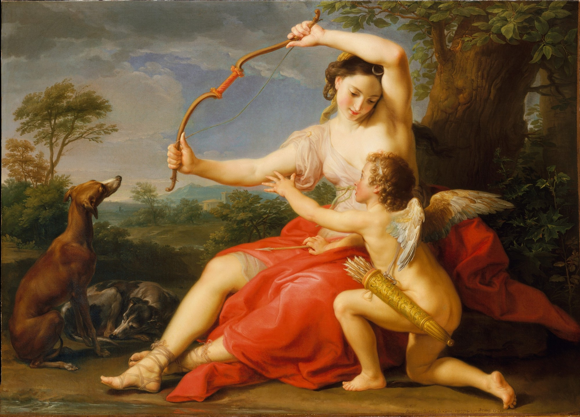 2000x1439 Filediane Et Cupidon Pompeo Batoni.png - Cupidon Painting