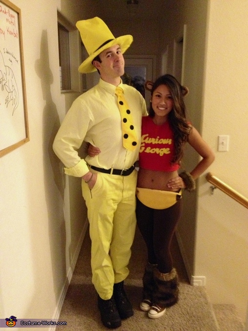 508x677 Curious George And The Man In The Yellow Hat Couples Halloween Costume - Curious George Face Painting
