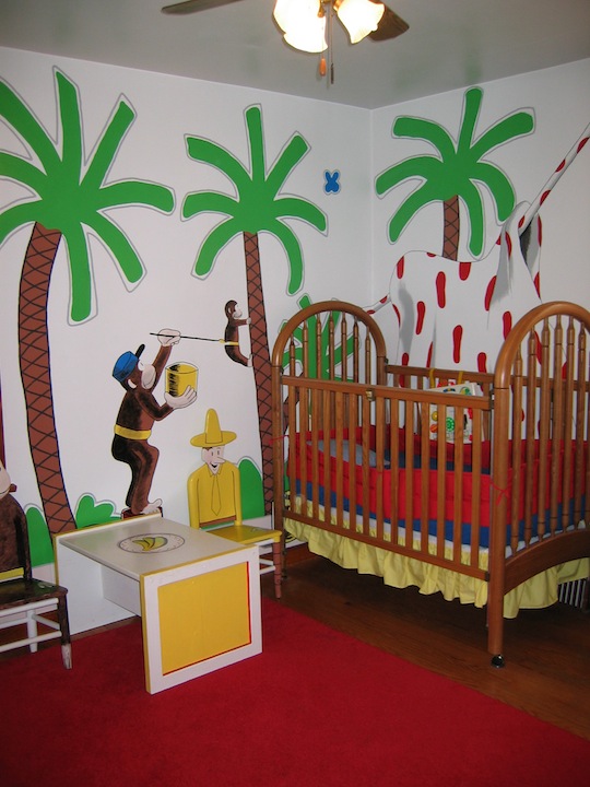 540x720 Curious George Mural By Artist Todd Fendos - Curious George Painting