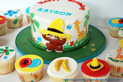432x289 Curious George Painting Cake Amp Cupcakes - Curious George Painting
