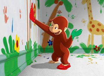360x264 Curious George - Curious George Painting
